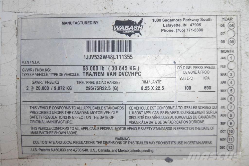 Wabash DVCVHPC Reboques de caixa fechada