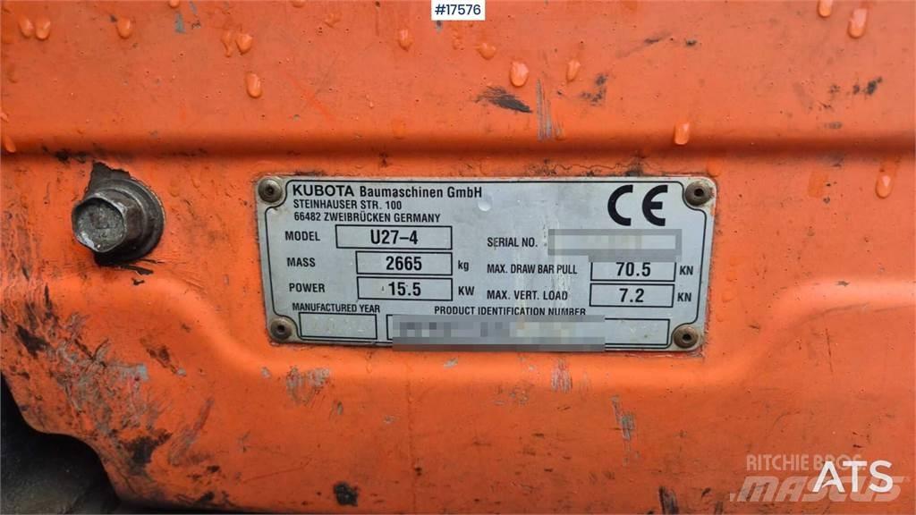 Kubota U27-4 Mini Escavadoras <7t