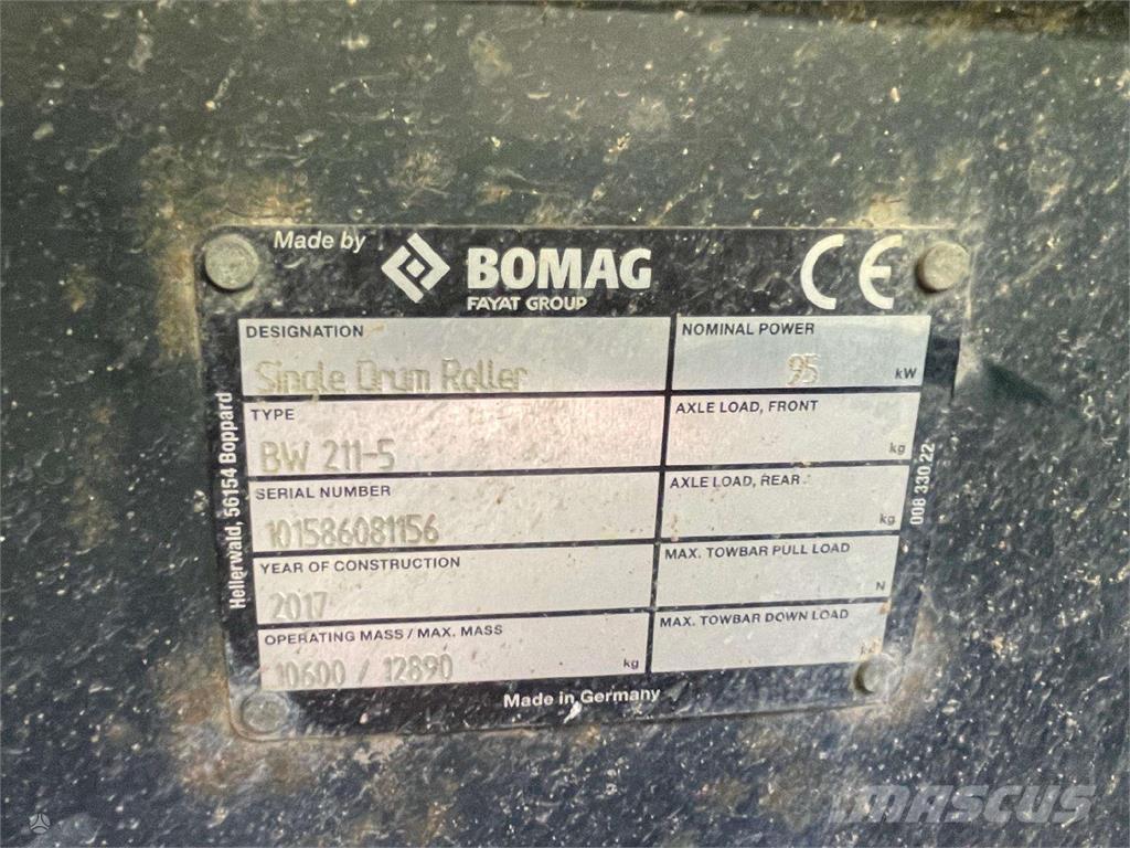 Bomag BW 211-5 Cilindros Compactadores monocilíndricos