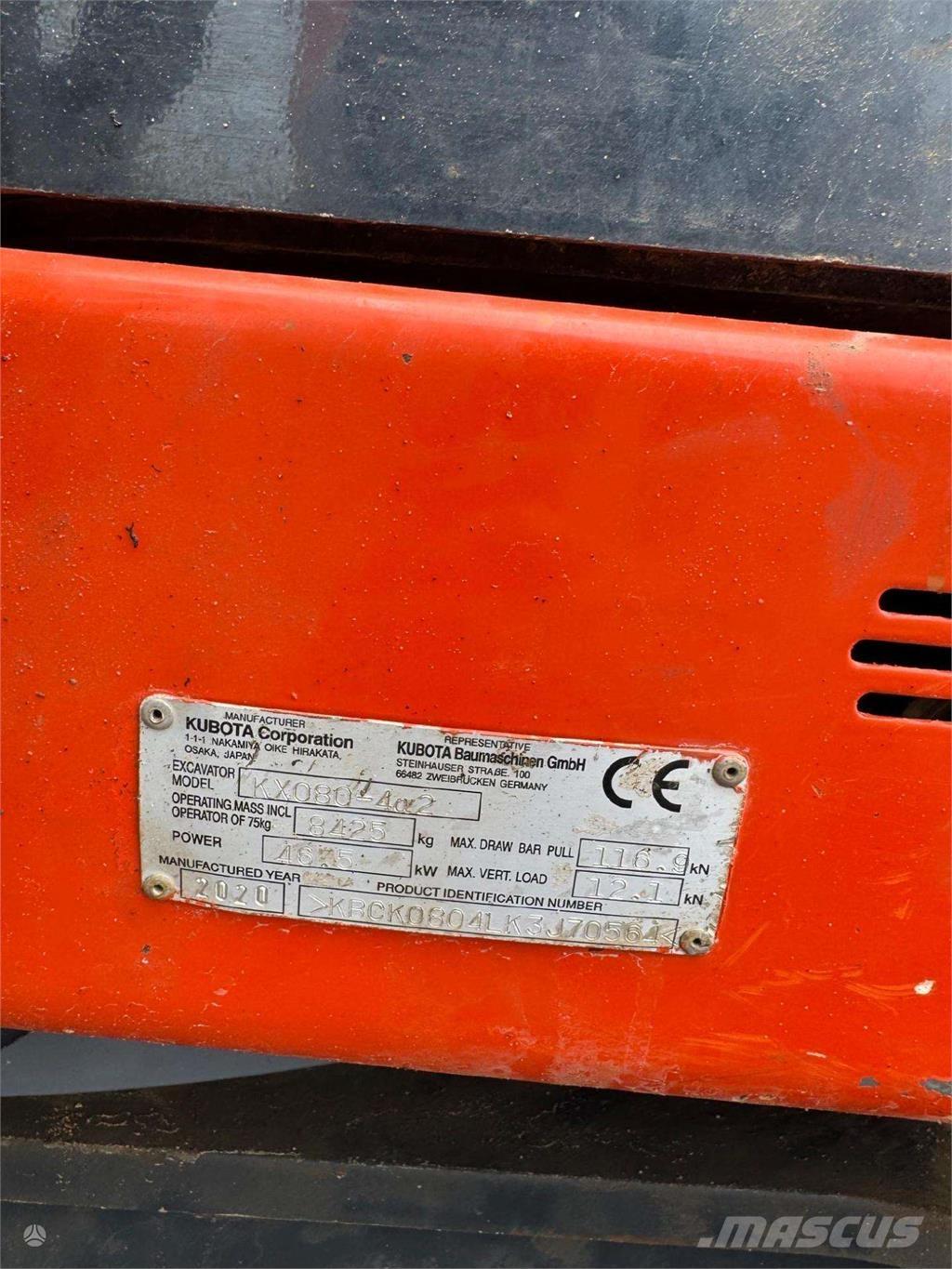 Kubota KX080-4a2 Escavadoras de rastos