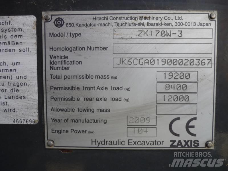 Hitachi ZX170W-3 Escavadoras de rodas