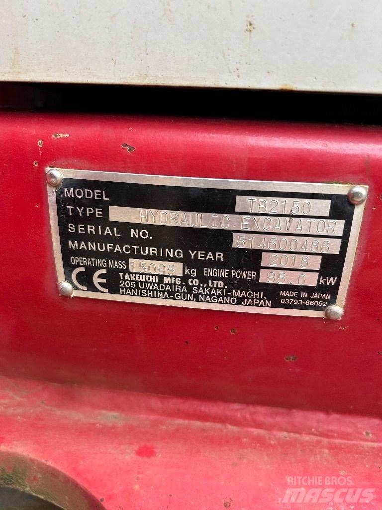 Takeuchi TB 2150 Escavadoras de rastos