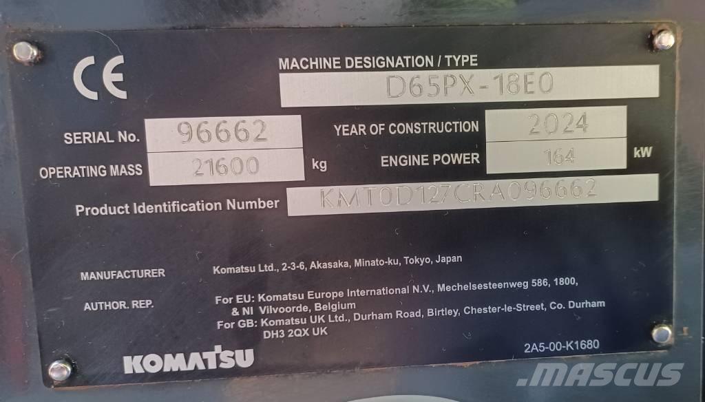 Komatsu D65PX-18E0 Dozers - Tratores rastos