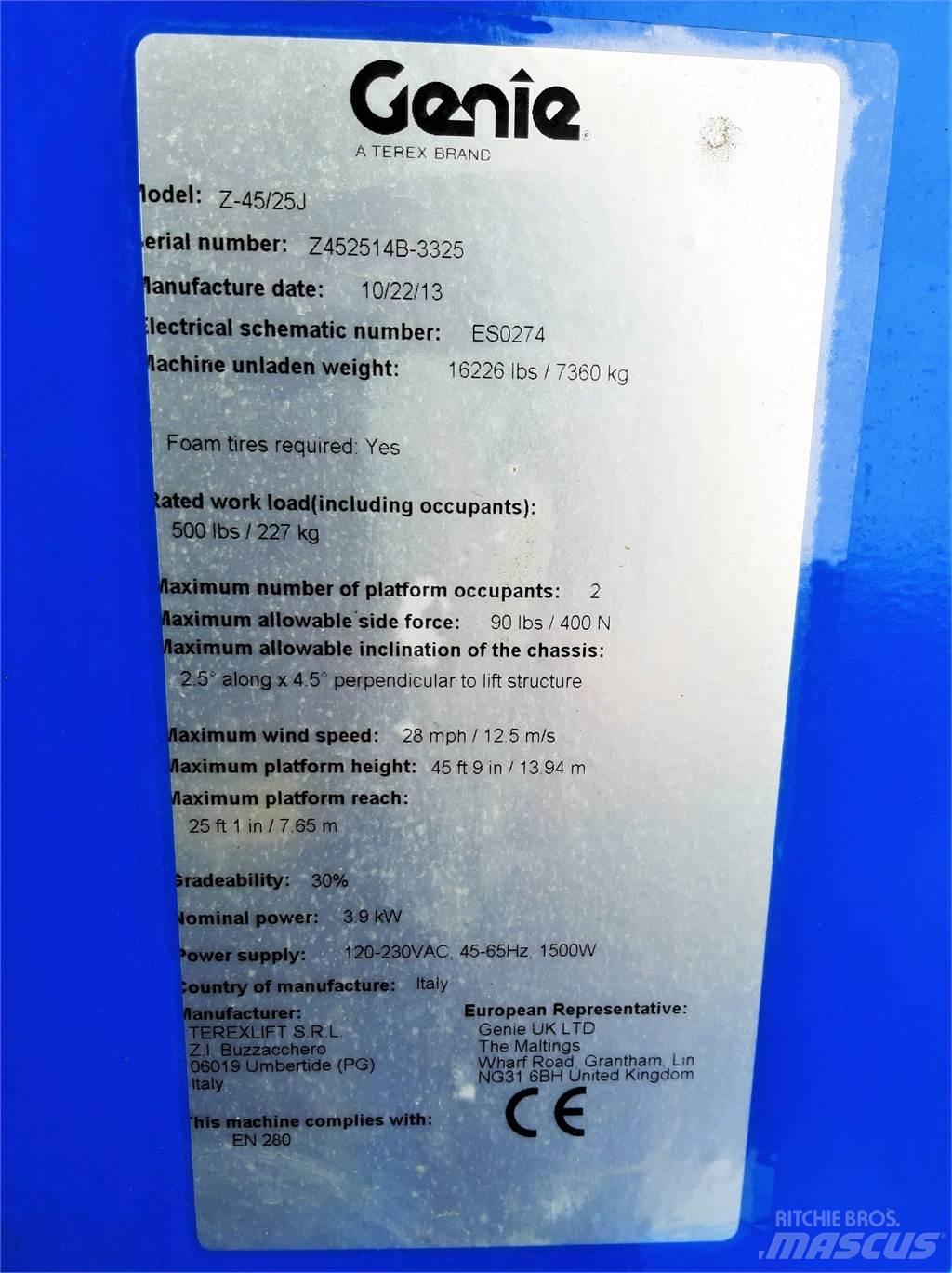 Genie Z45 25JDC Elevadores braços articulados