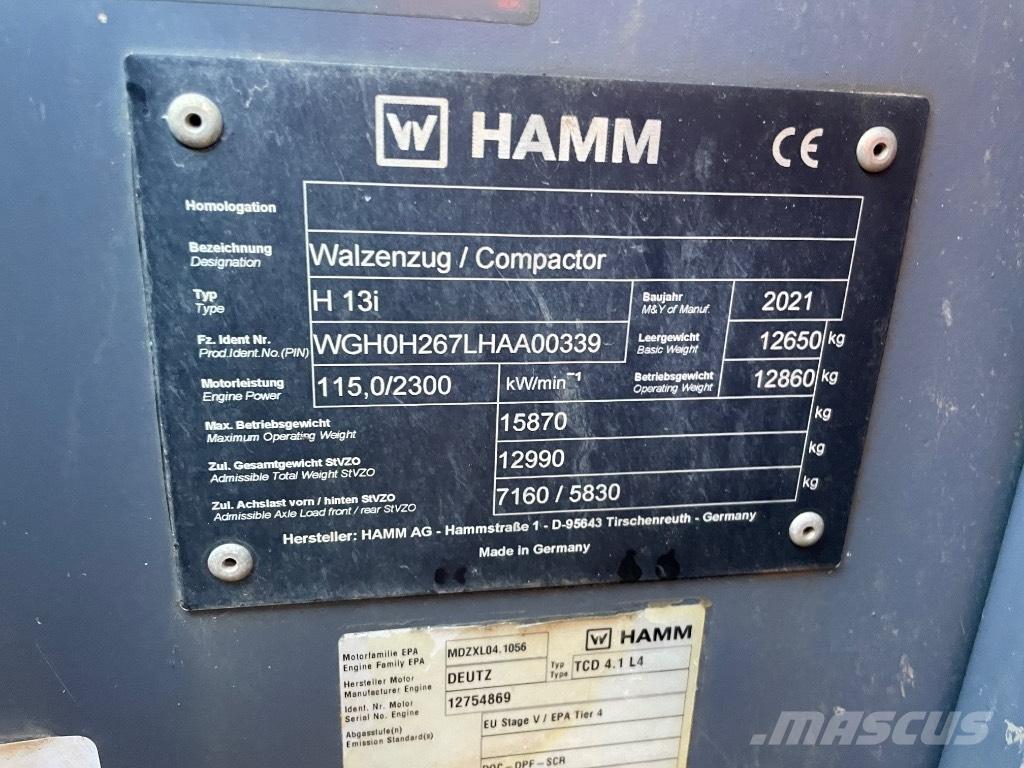 Hamm H13 i Cilindros Compactadores monocilíndricos