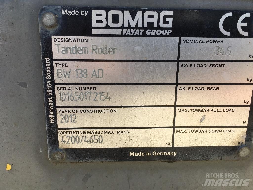 Bomag BW 138 AD Cilindros Compactadores tandem