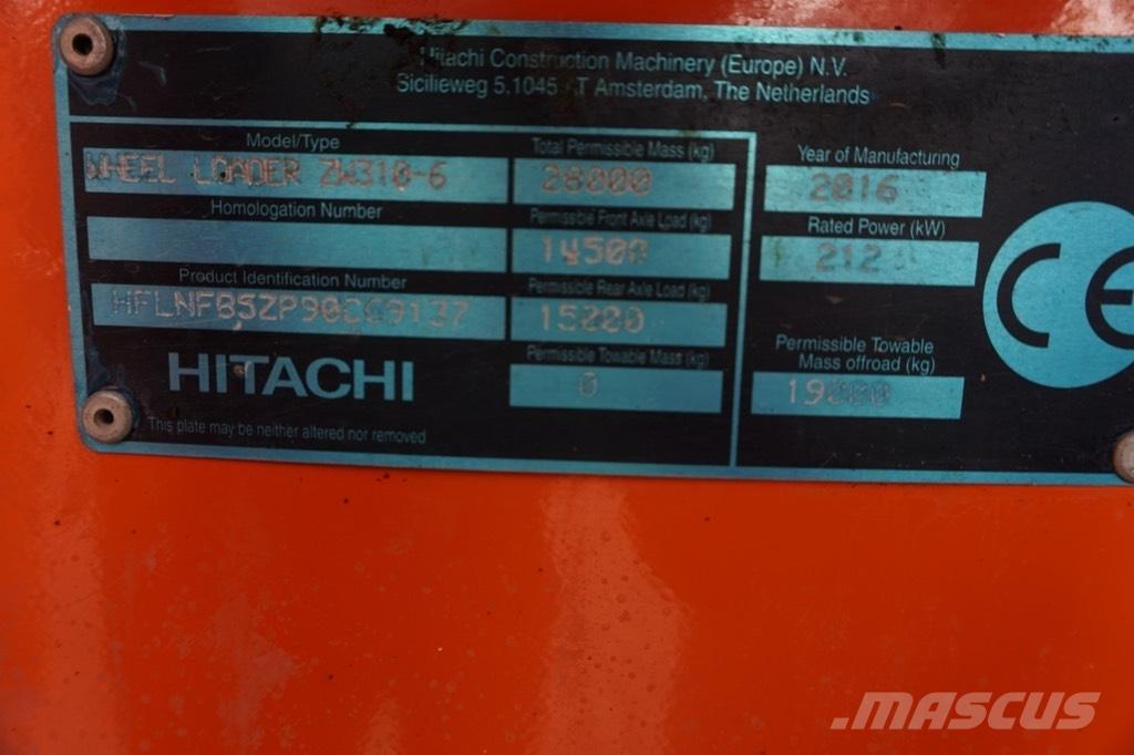 Hitachi ZW 310-6 Pás carregadoras de rodas