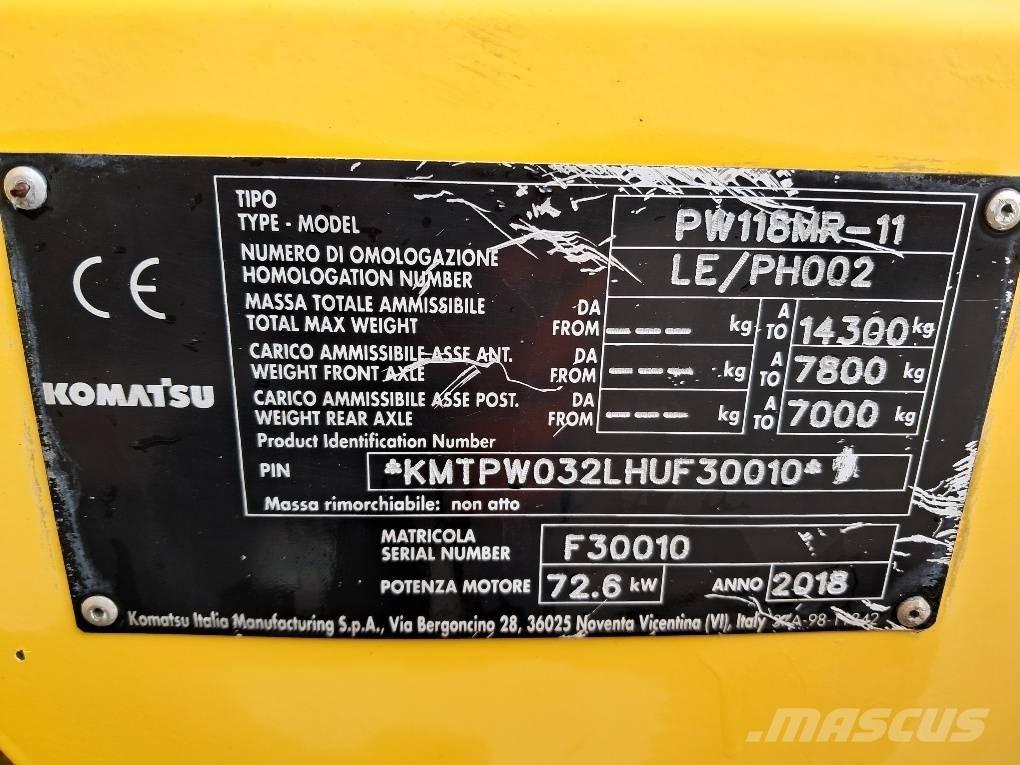 Komatsu PW118MR-11 Escavadoras de rodas