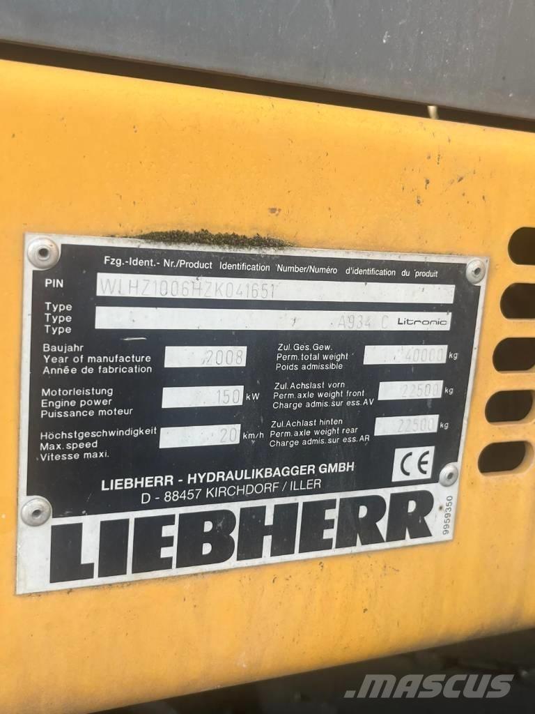 Liebherr A 934 C Manipuladores de resíduos / indústria