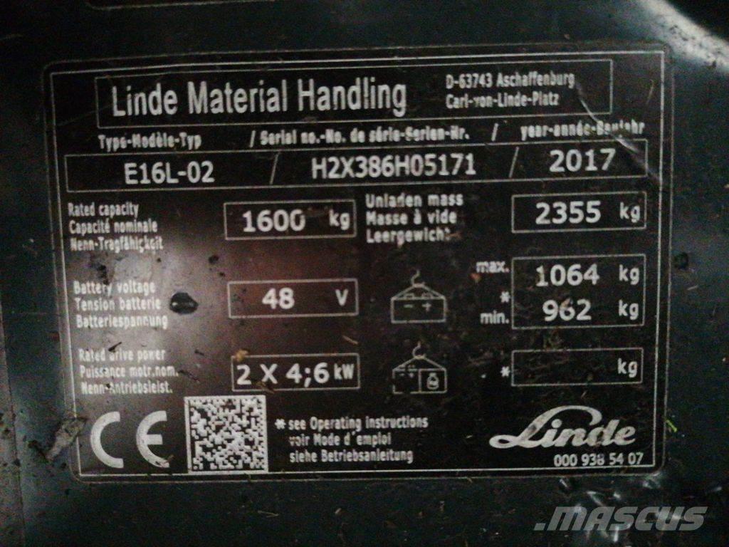 Linde E16L-02 Empilhadores eléctricos