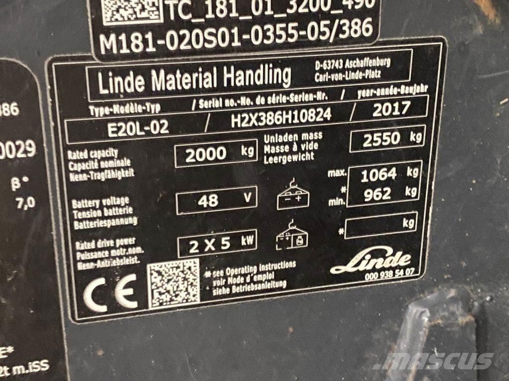 Linde E20L-02 Empilhadores eléctricos