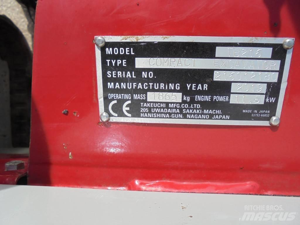 Takeuchi TB216 Mini Escavadoras <7t