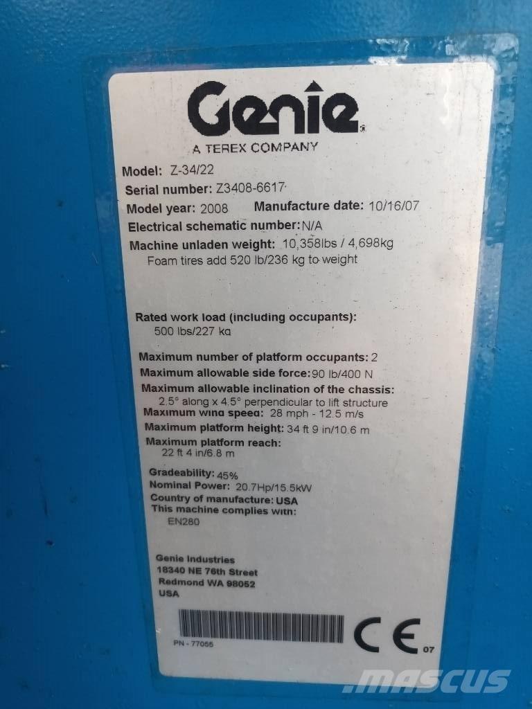 Genie Z 34/22 Elevadores braços articulados