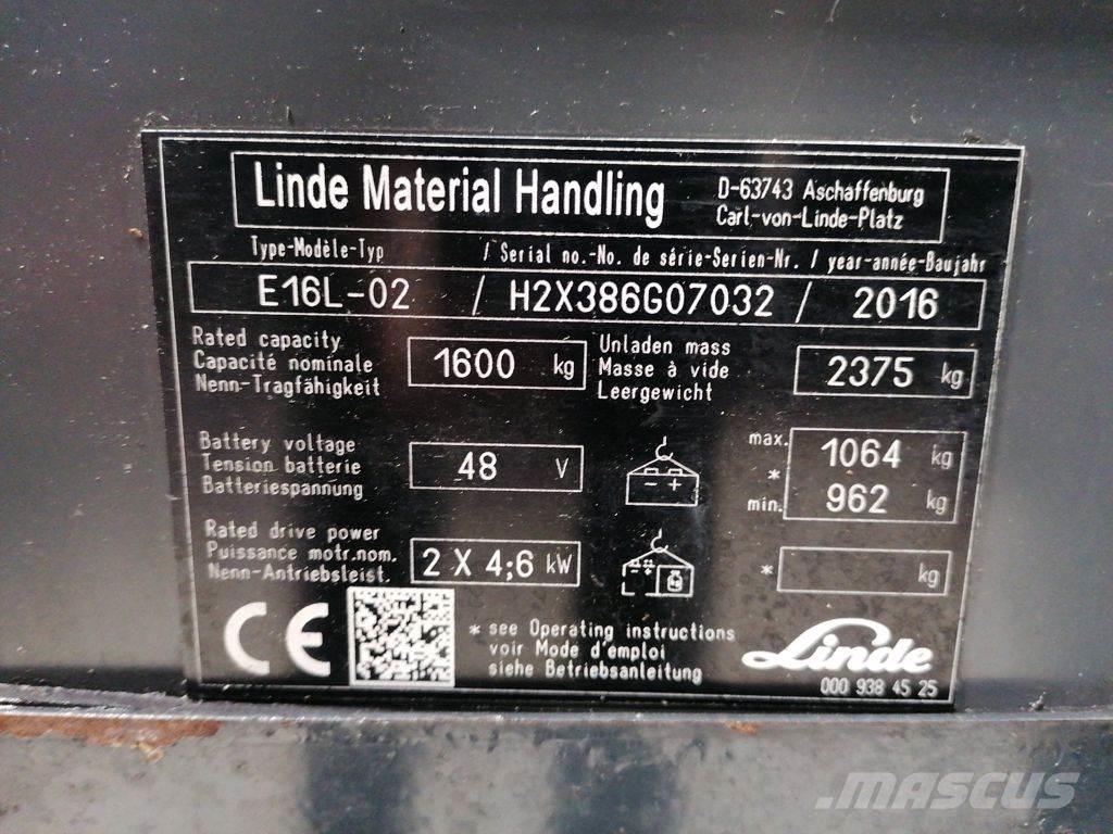 Linde E16L-02 Empilhadores eléctricos