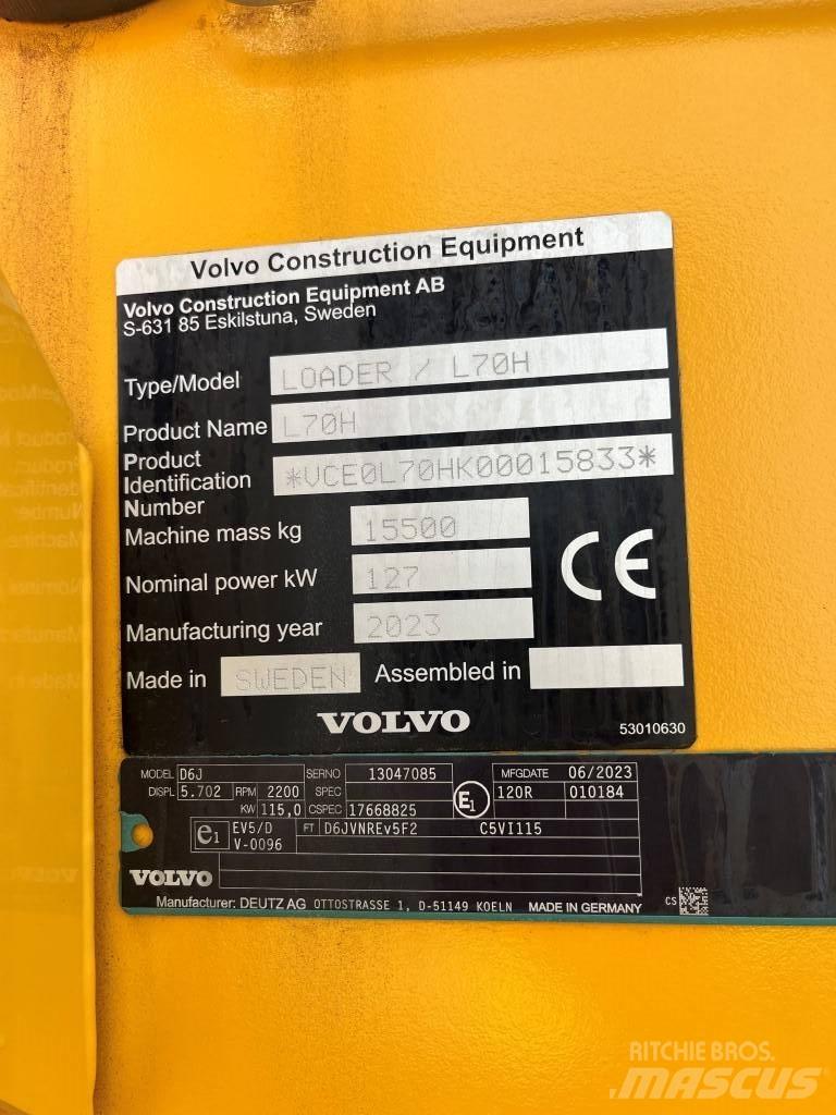 Volvo L70H Pás carregadoras de rodas