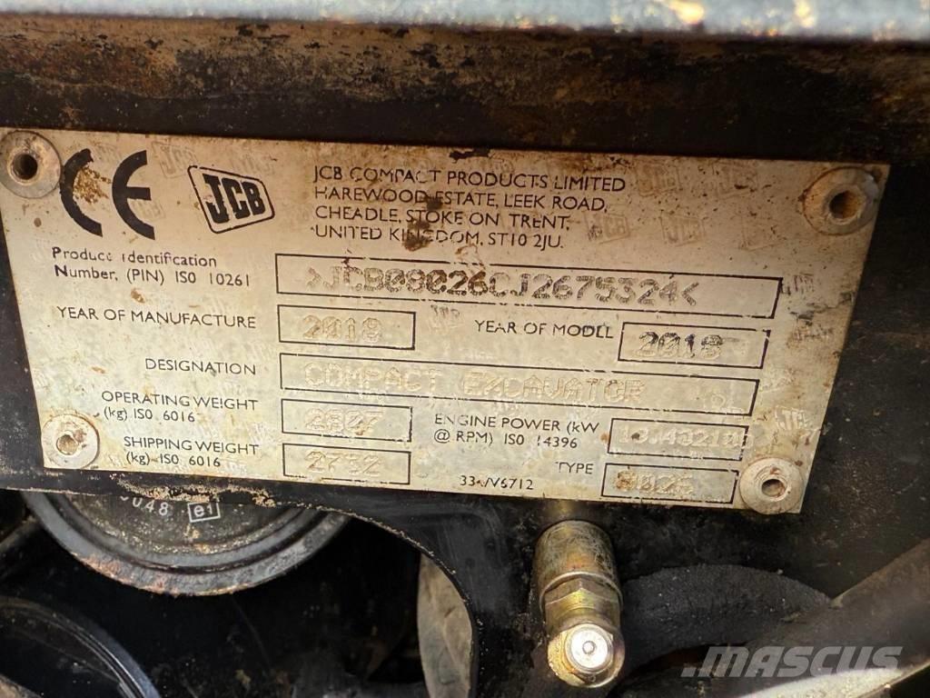 JCB 8026 CTS Mini Escavadoras <7t
