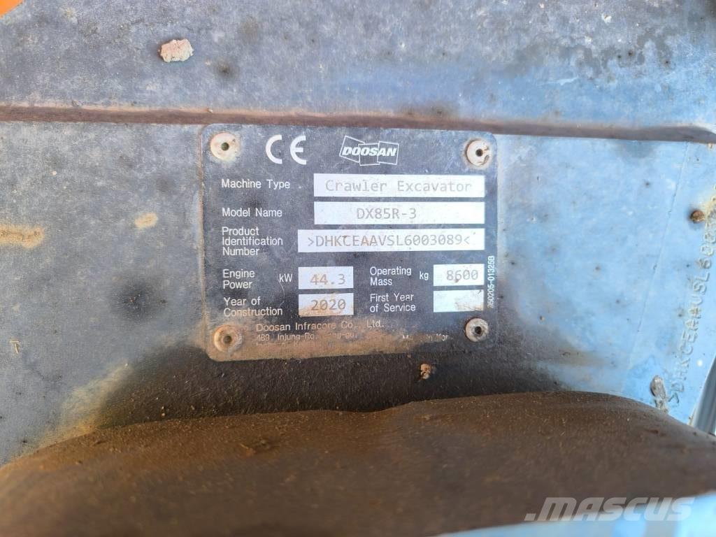 Doosan DX 85 R-3 Escavadoras Midi 7t - 12t