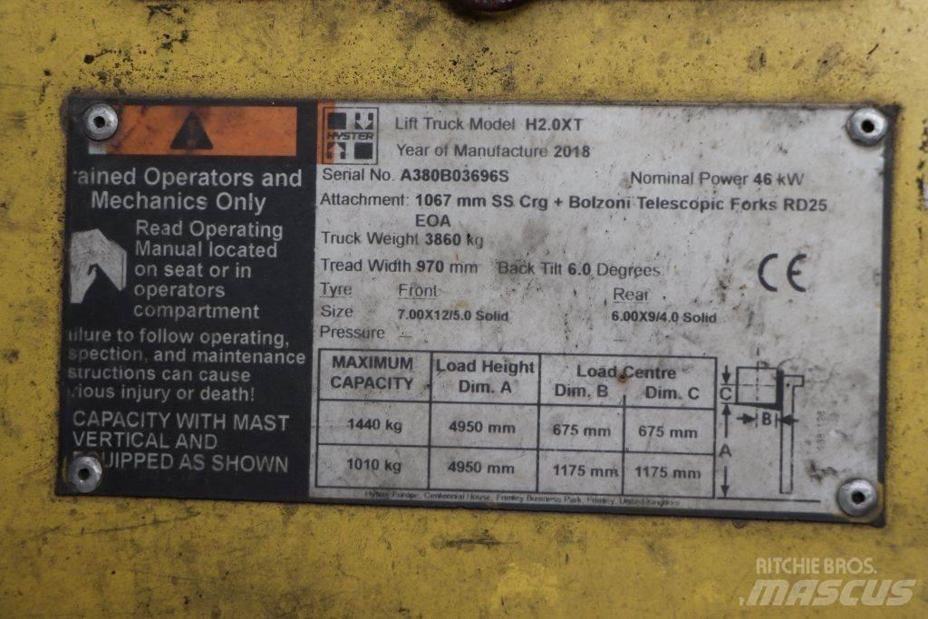 Hyster H2.0XT Empilhadores a gás