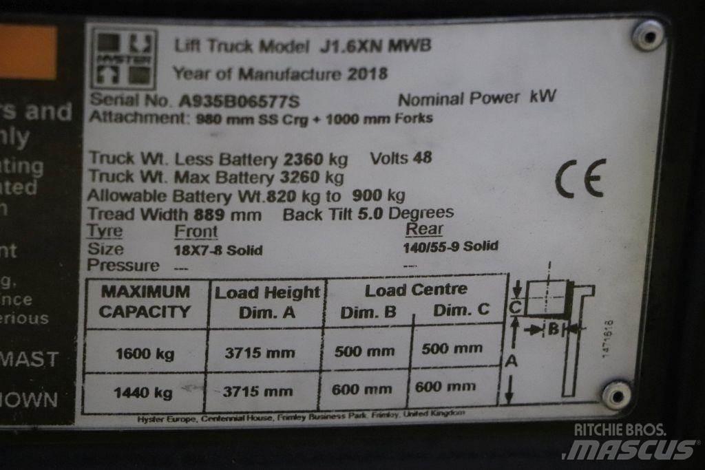 Hyster J1.6XN Empilhadores eléctricos