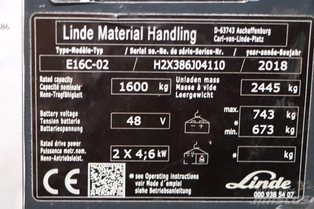 Linde E16C-02 Empilhadores eléctricos