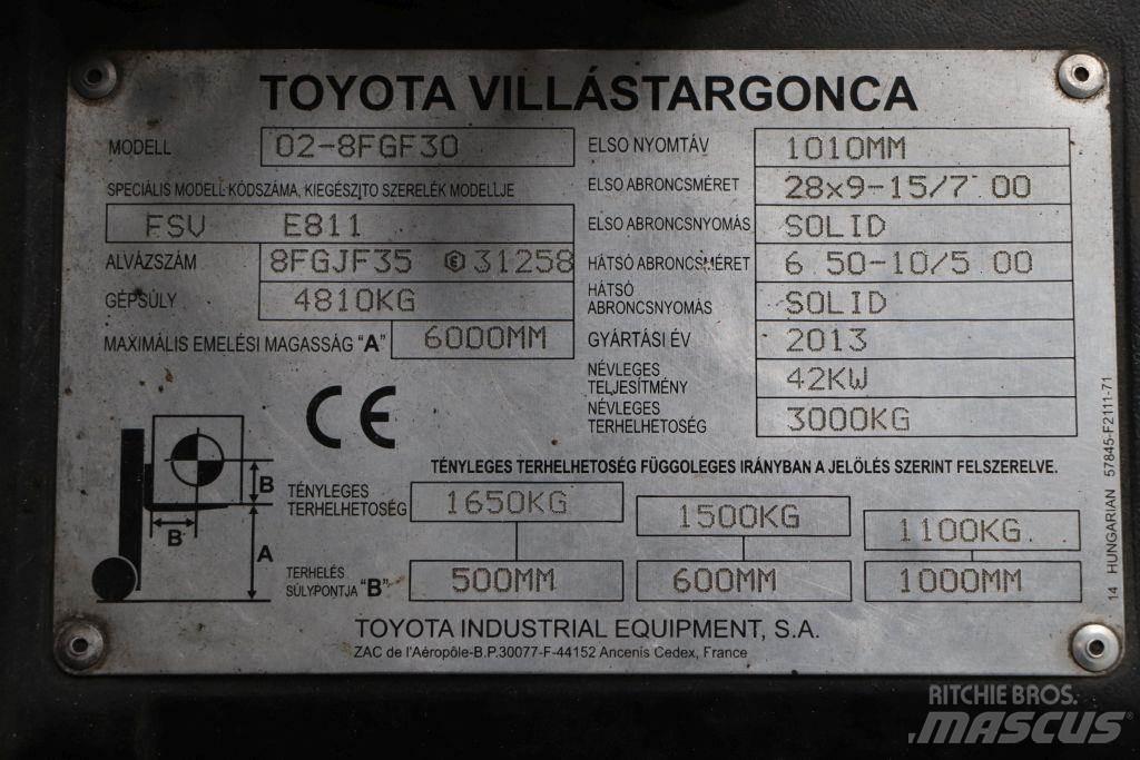 Toyota 02-8FGF30 Empilhadores a gás