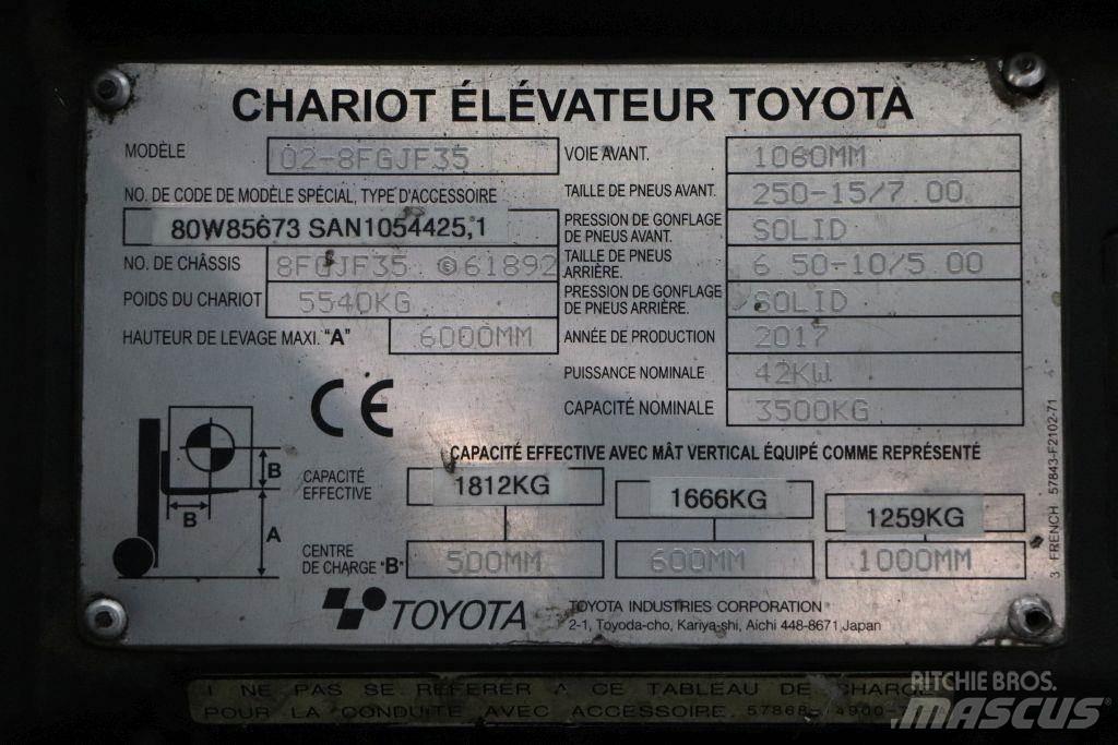Toyota 02-8FGJF35 Empilhadores a gás