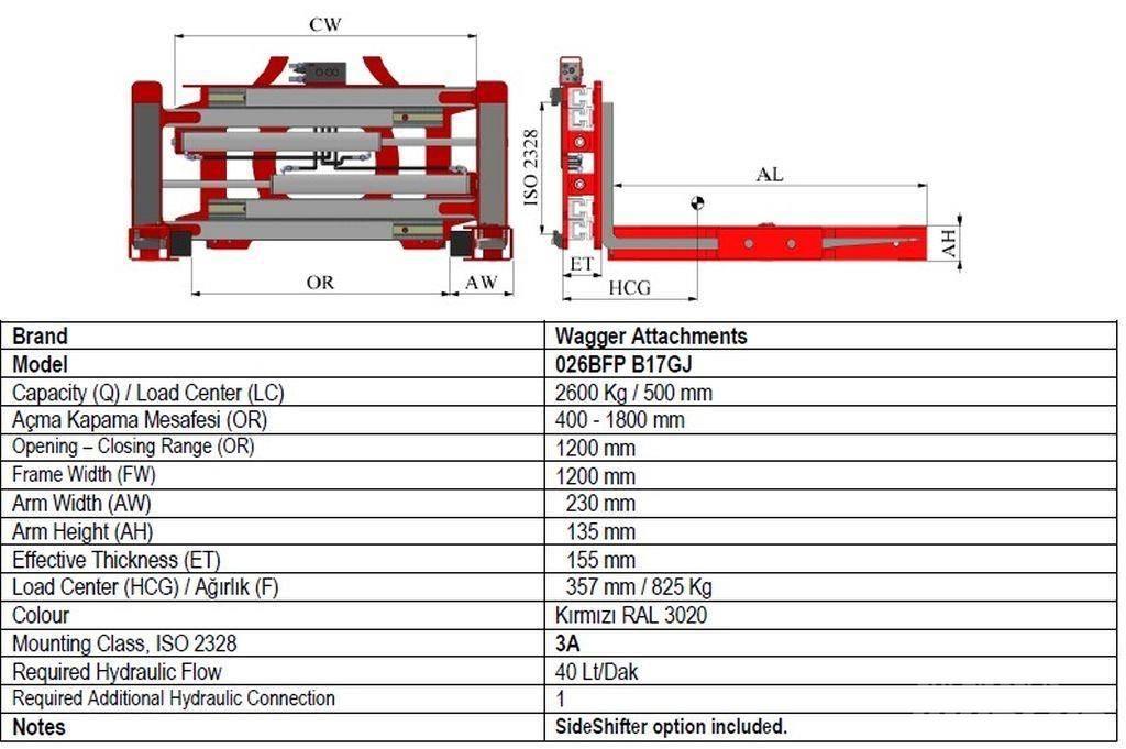  Wagger 026BFP B45GJ Forquilhas