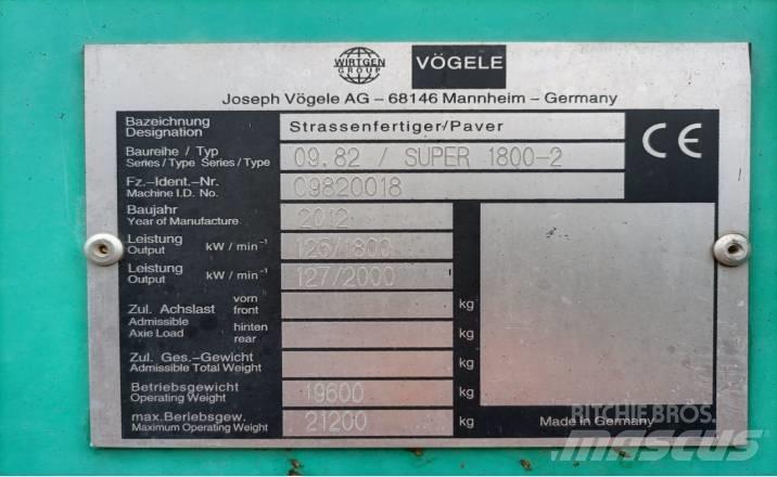 Vögele SUPER1800-2 Pavimentadoras de asfalto