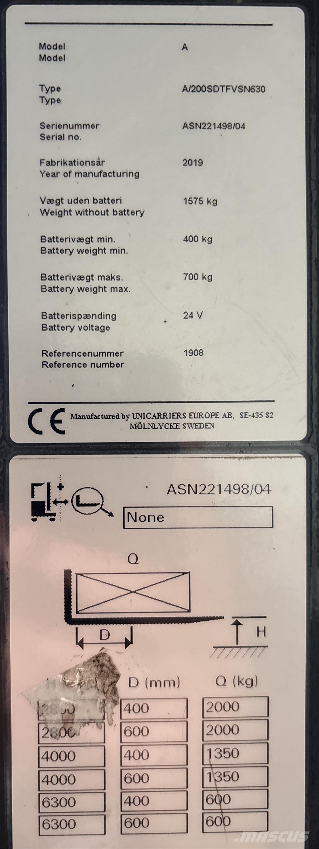 Atlet ASN200 Self propelled stackers
