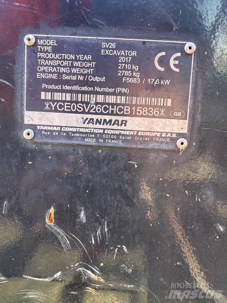 Yanmar SV 26 Mini Escavadoras <7t