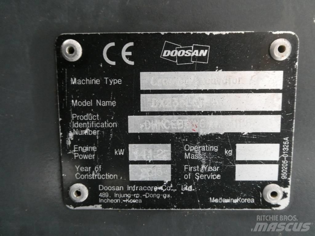 Doosan DX 235 LCR-5 Escavadoras de rastos