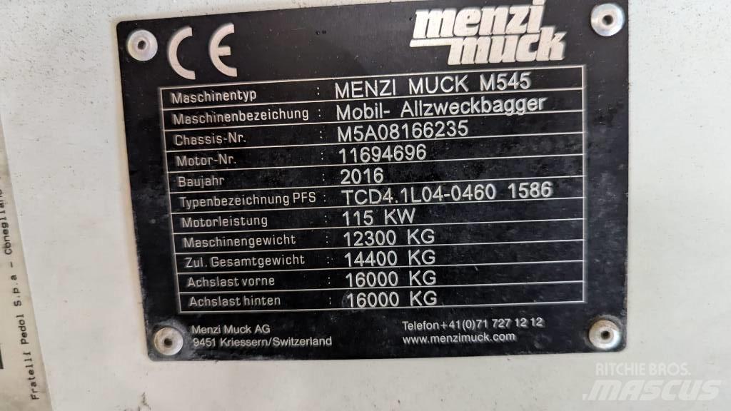 Menzi Muck M545 Escavadoras de rodas