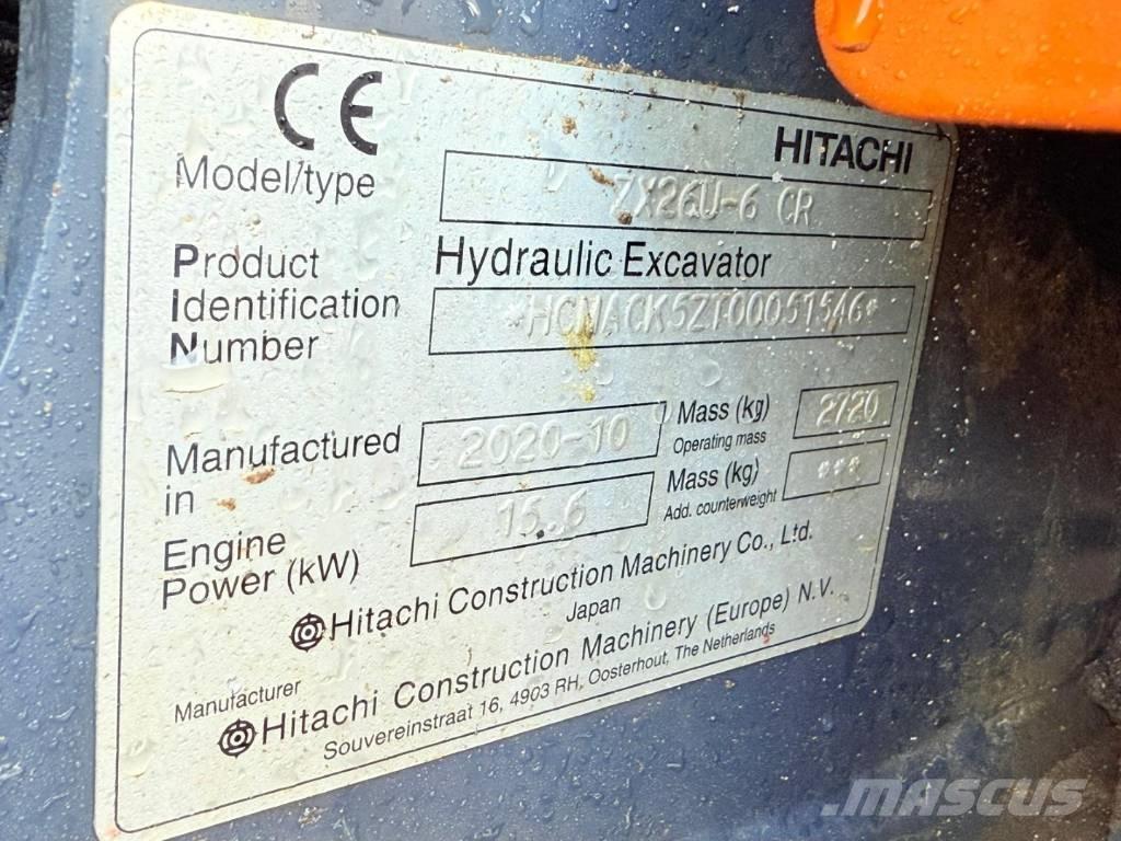 Hitachi ZX 26 U-6 CR Mini Escavadoras <7t