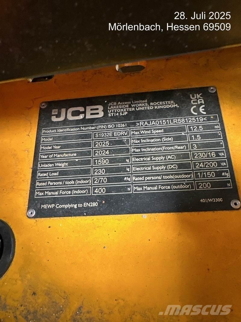 JCB S1932E Elevadores de tesoura