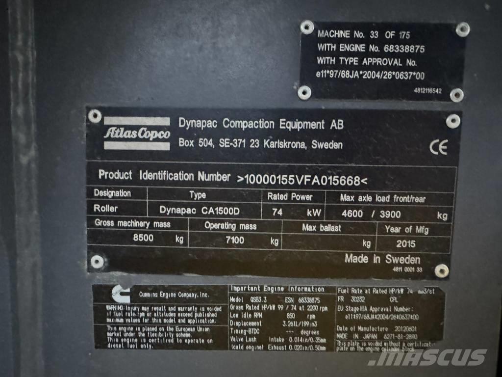 Dynapack CA1500D Cilindros Compactadores monocilíndricos