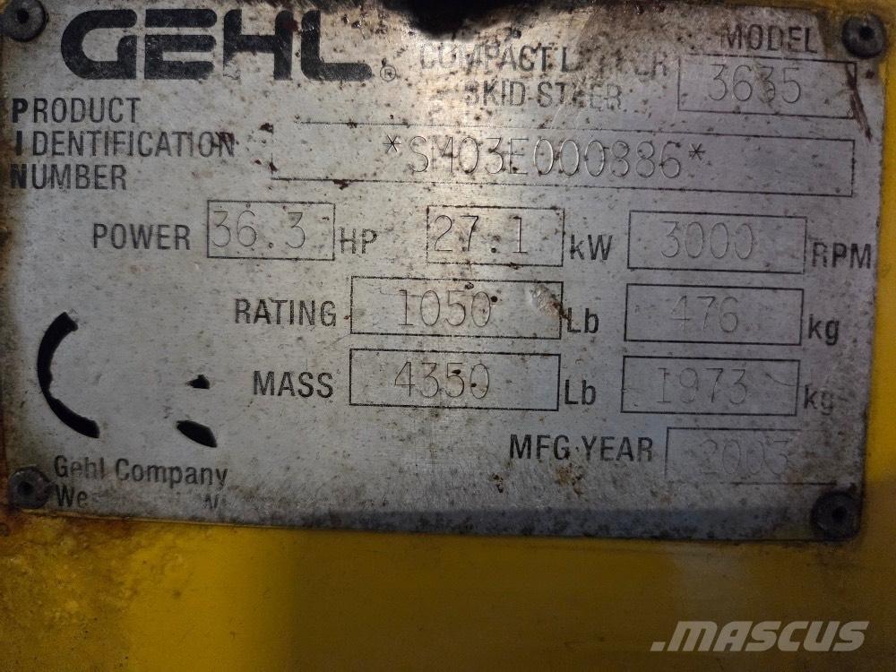 Gehl 3635 SX Carregadoras de direcção deslizante