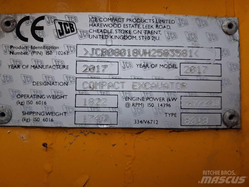 JCB 8018 CTS Mini Escavadoras <7t