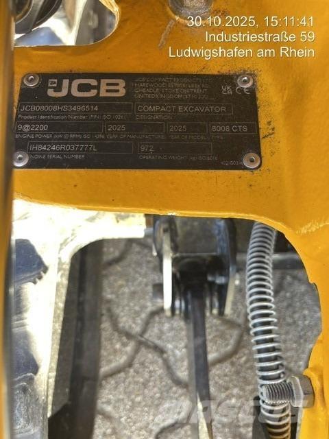 JCB 8008CTS Mini Escavadoras <7t