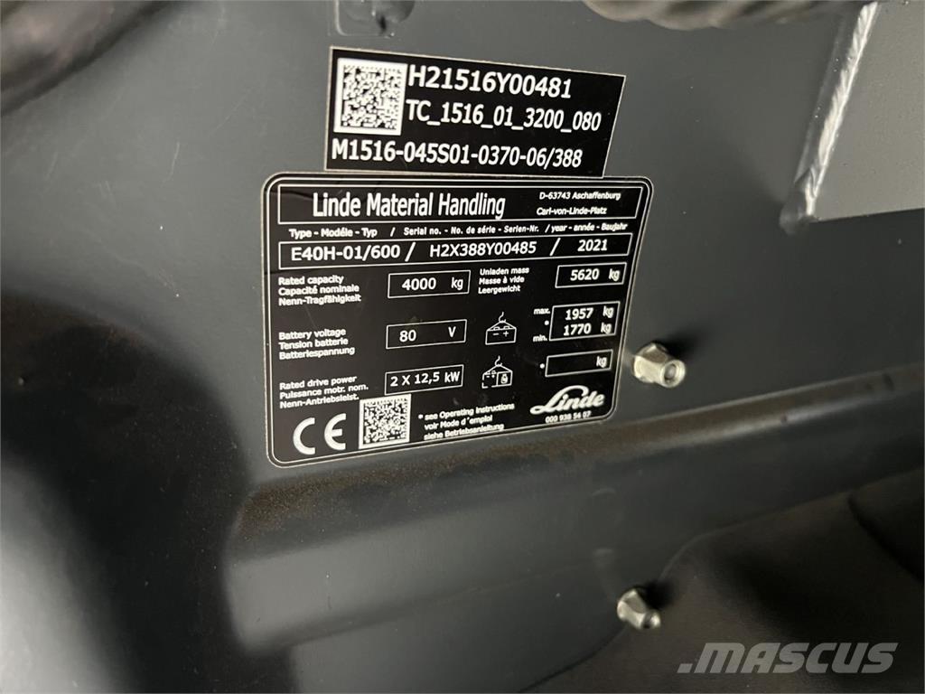 Linde E 40H-01 / 600 Empilhadores eléctricos