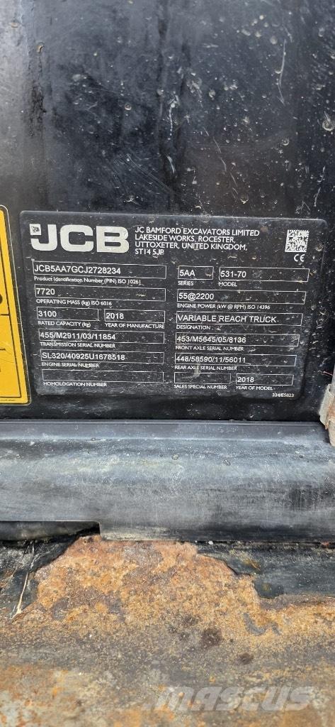 JCB 531-70 Agri Manipuladores telescópicos