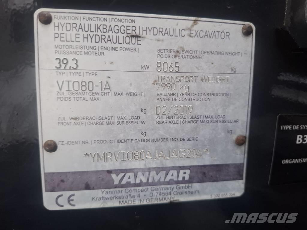 Yanmar Vio 80-1A Escavadoras Midi 7t - 12t