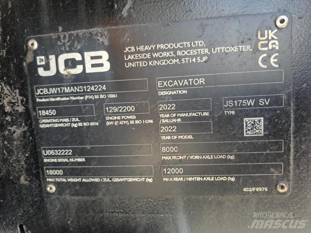 JCB JS 175 W Escavadoras de rodas