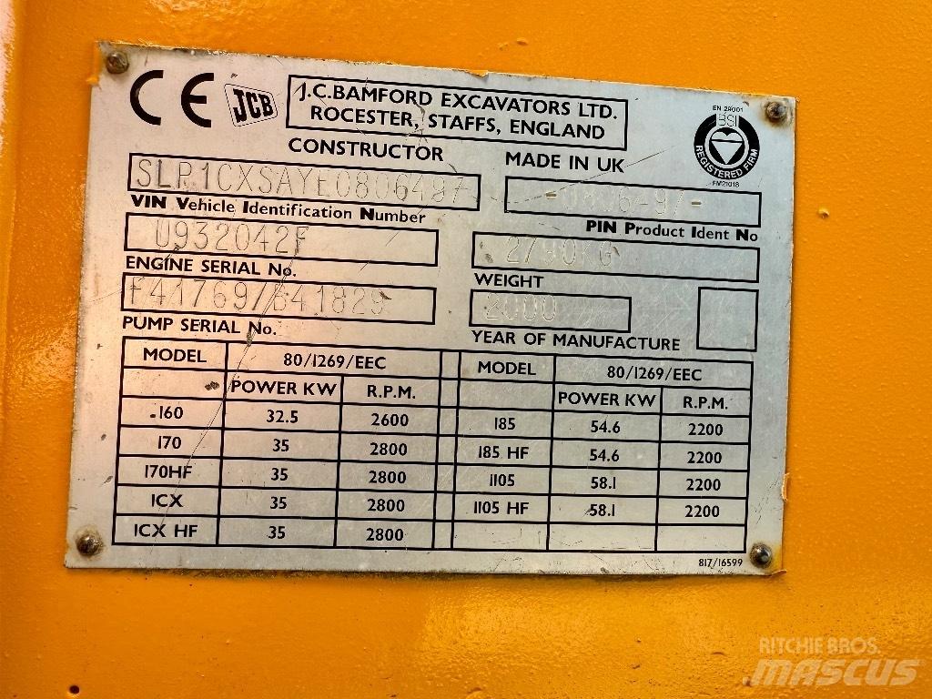 JCB 1 CX Retroescavadoras