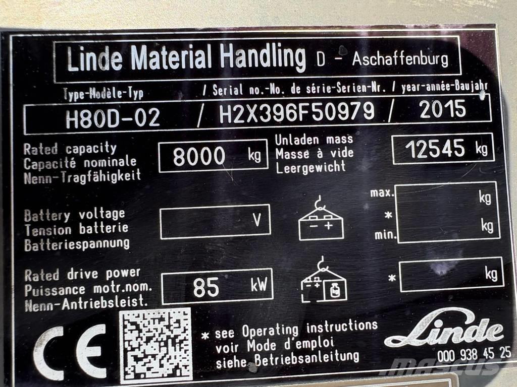 Linde H 80 D Empilhadores Diesel