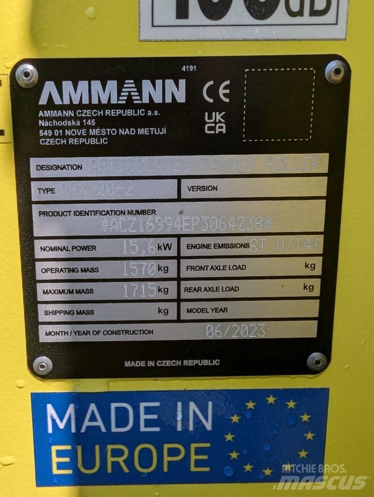 Ammann ARX20-2 Cilindros Compactadores tandem