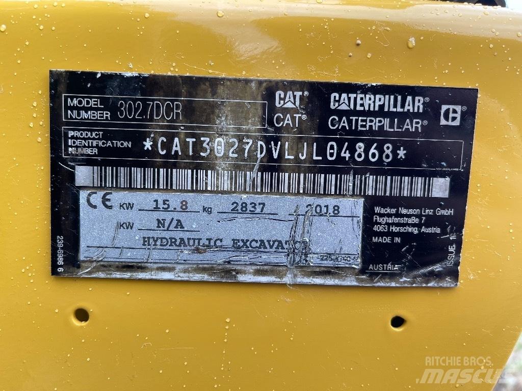 CAT 302.7D CR Mini Escavadoras <7t