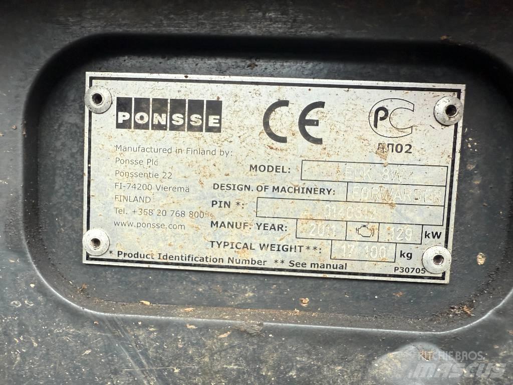 Ponsse ELK 8W Forwarders florestais
