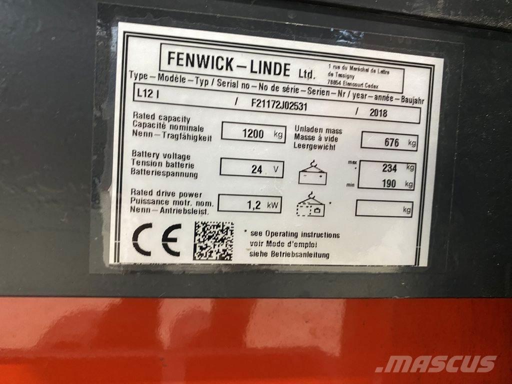 Linde L12 I Empilhador para operador externo
