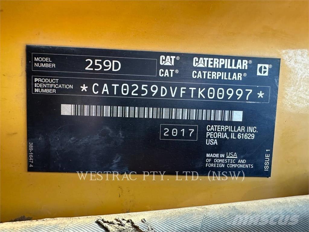 CAT 259D Pás Carregadoras de rastos