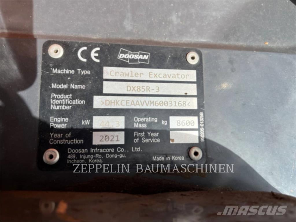 Doosan DX85R-3 Escavadoras de rastos